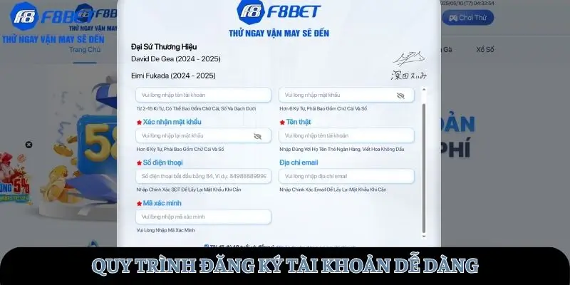 Đăng ký tài khoản dễ dàng