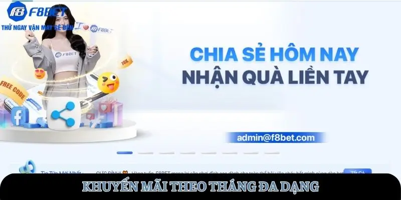 Khuyến mãi theo tháng đa dạng