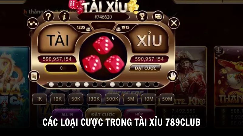 Các loại cược trong Tài Xỉu 789Club
